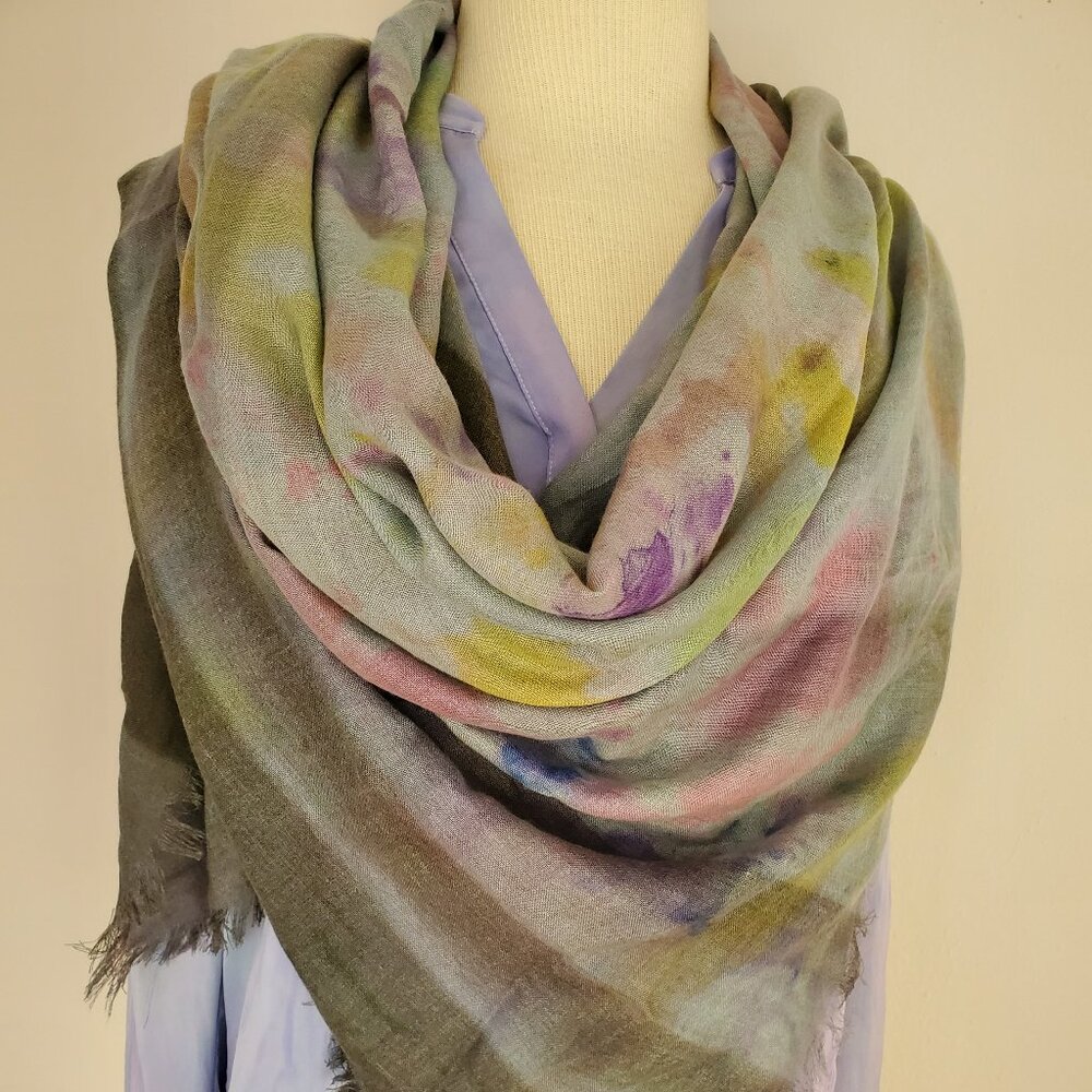 NEW silk cashmere Wrap‎ Scarf Pink blue gray grey yellow red orange green black